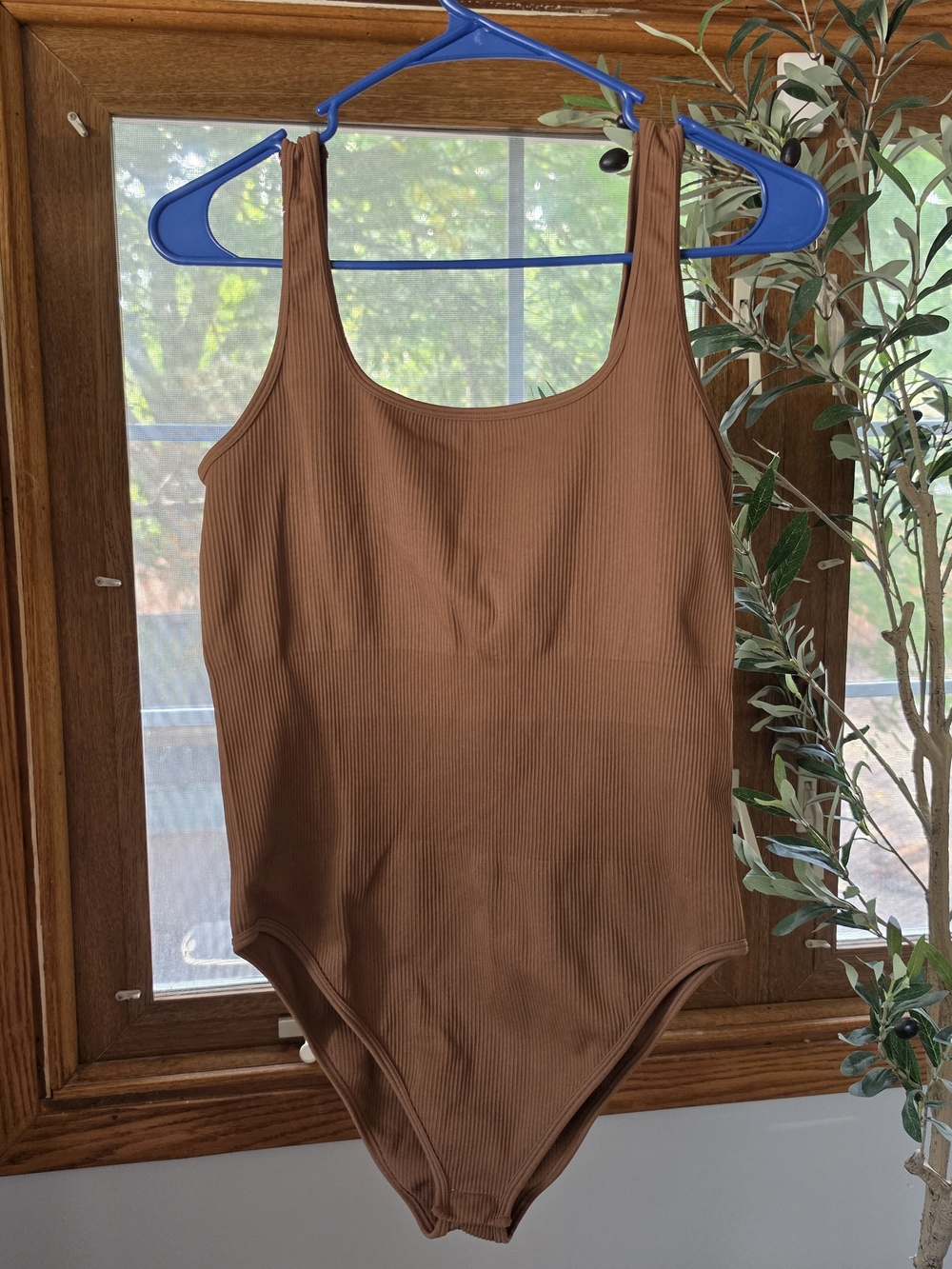 Brown Ribbed Bodyshaper